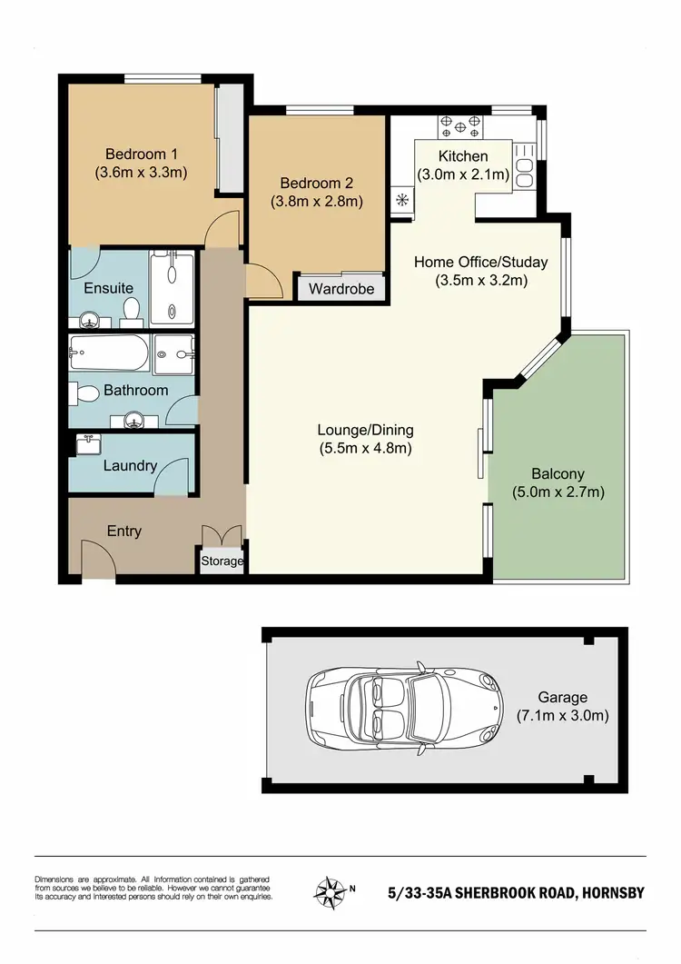 Floorplan of Homely unit listing, 5/33-35A Sherbrook Road, Hornsby NSW 2077