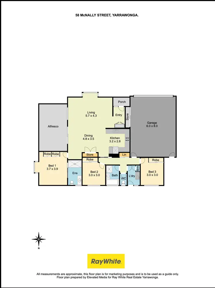 Floorplan of Homely house listing, 58 McNally Street, Yarrawonga VIC 3730