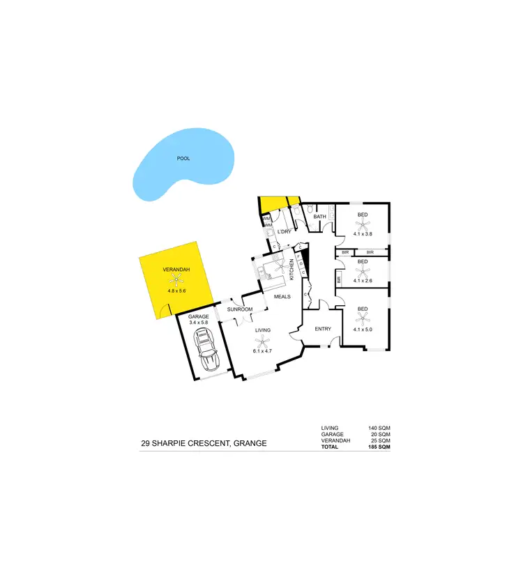Floorplan of Homely house listing, 29 Sharpie Crescent, Grange SA 5022