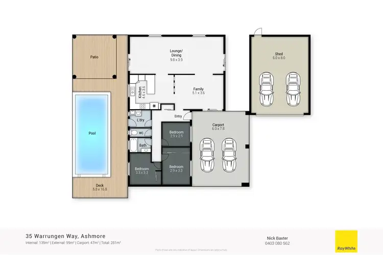 Floorplan of Homely house listing, 35 Warrungen Way, Ashmore QLD 4214