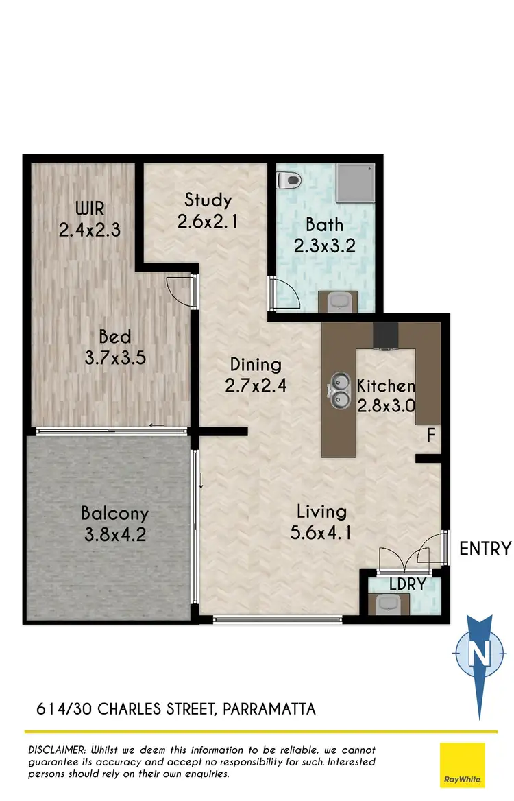 Floorplan of Homely apartment listing, 614/30 Charles Street, Parramatta NSW 2150