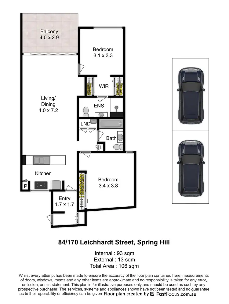 Floorplan of Homely apartment listing, 84/170 Leichhardt Street, Spring Hill QLD 4000