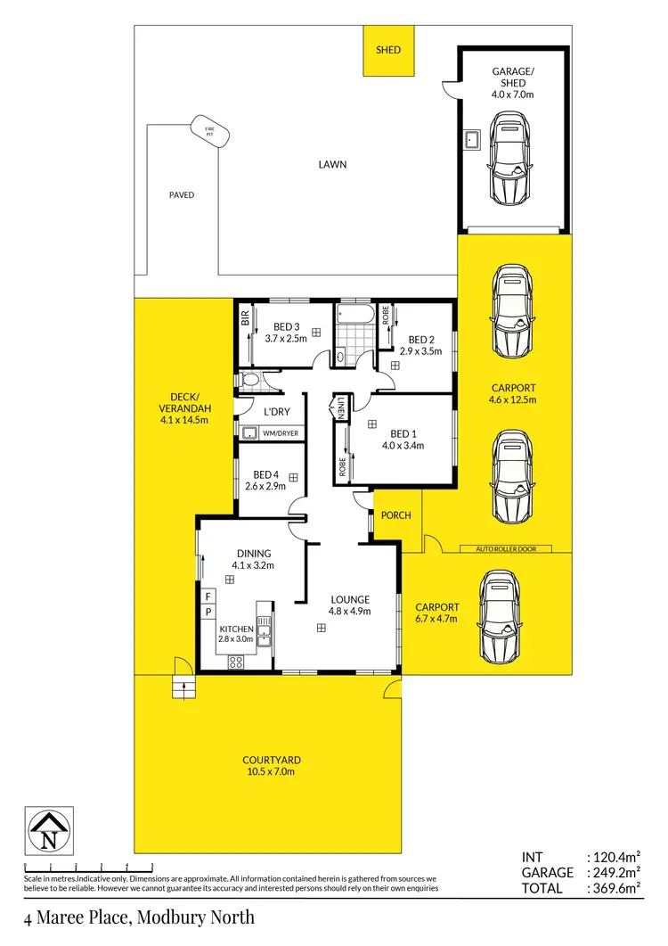 Floorplan of Homely house listing, 4 Maree Place, Modbury North SA 5092