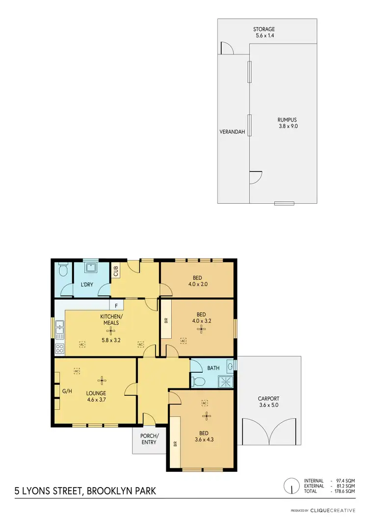 Floorplan of Homely house listing, 5 Lyons Street, Brooklyn Park SA 5032