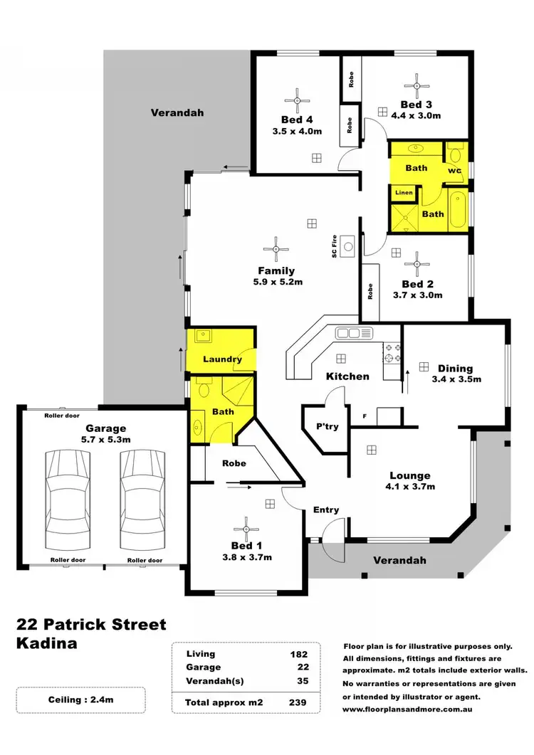 Floorplan of Homely house listing, 22 Patrick Street, Kadina SA 5554
