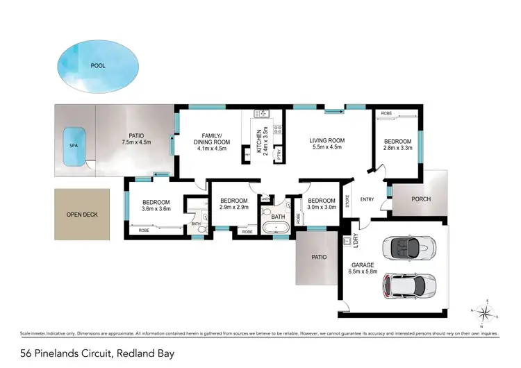 Floorplan of Homely house listing, 56 Pinelands Circuit, Redland Bay QLD 4165