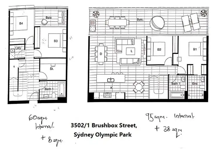Floorplan of Homely apartment listing, 3502/1 Brushbox Street, Sydney Olympic Park NSW 2127