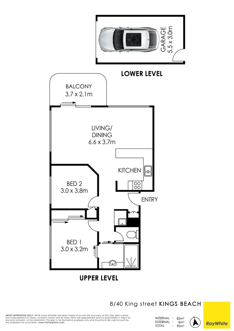 Floorplan of Homely unit listing, Unit 8/40 King Street, Kings Beach QLD 4551