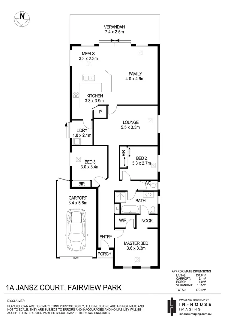 Floorplan of Homely house listing, 1a Jansz Court, Fairview Park SA 5126