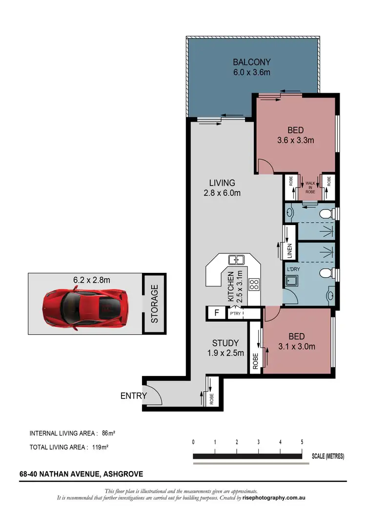 Floorplan of Homely apartment listing, 68/40 Nathan Avenue, Ashgrove QLD 4060