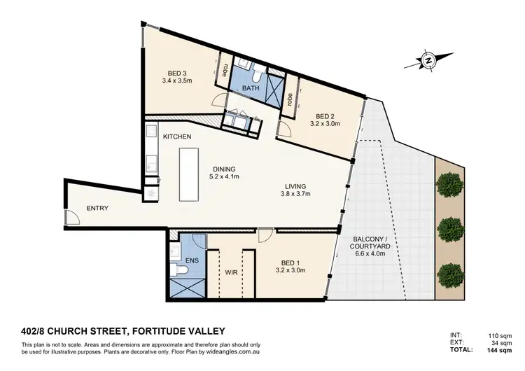 Floorplan of Homely apartment listing, 402/8 Church Street, Fortitude Valley QLD 4006