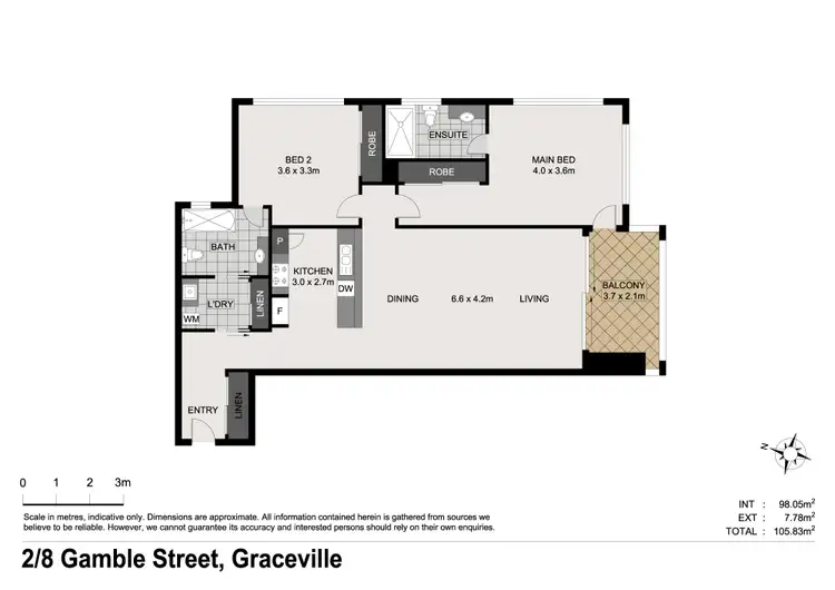 Floorplan of Homely unit listing, 2/8 Gamble Street, Graceville QLD 4075