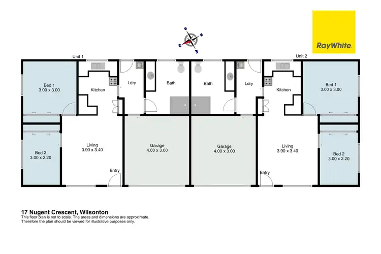 Floorplan of Homely semi-detached listing, 17 Nugent Crescent, Wilsonton QLD 4350