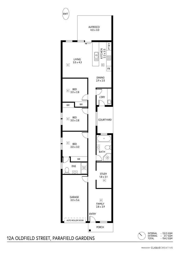 Floorplan of Homely house listing, 12A Oldfield Street, Parafield Gardens SA 5107