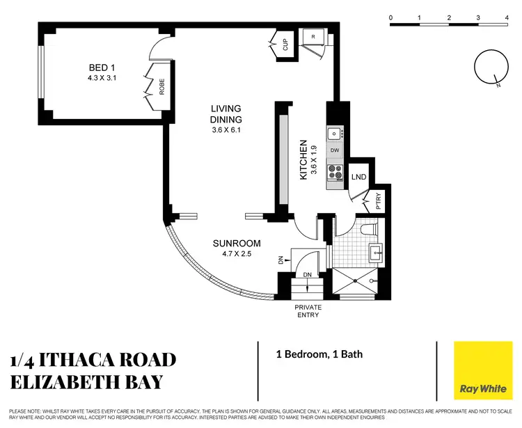 Floorplan of Homely apartment listing, 1/4 Ithaca Road, Elizabeth Bay NSW 2011