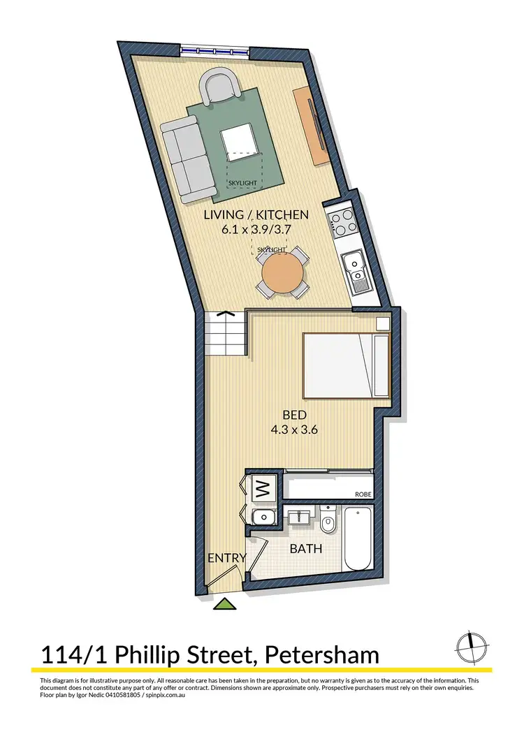Floorplan of Homely studio listing, 114/1 Phillip Street, Petersham NSW 2049