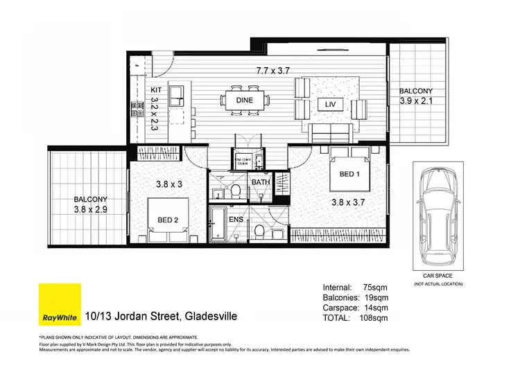 Floorplan of Homely apartment listing, 10/13 Jordan Street, Gladesville NSW 2111