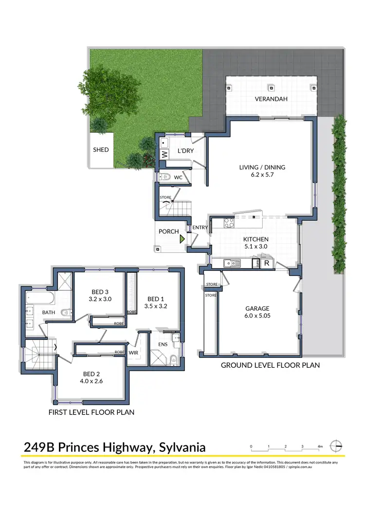 Floorplan of Homely semi-detached listing, 249B Princes Highway, Sylvania NSW 2224