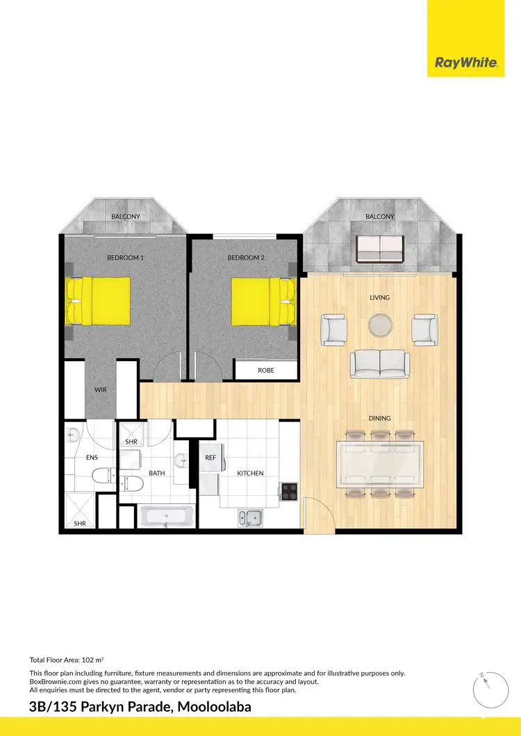 Floorplan of Homely unit listing, 3B/135 Parkyn Parade, Mooloolaba QLD 4557