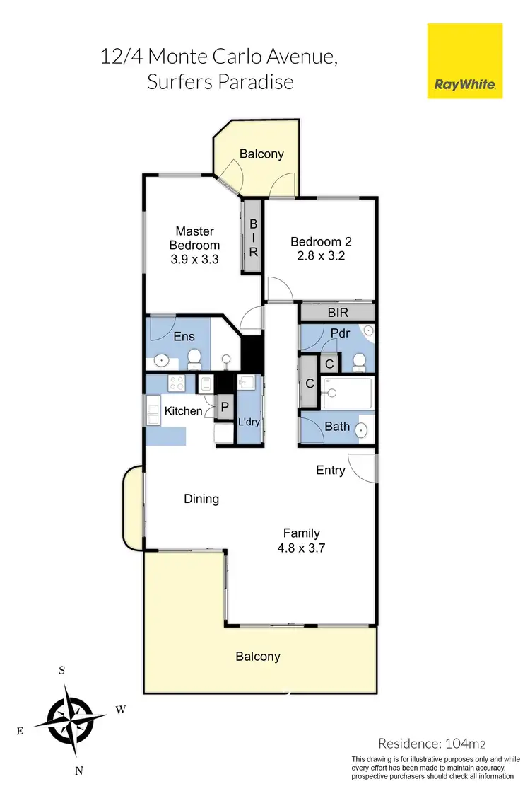 Floorplan of Homely apartment listing, 12/4-10 Monte Carlo Avenue, Surfers Paradise QLD 4217