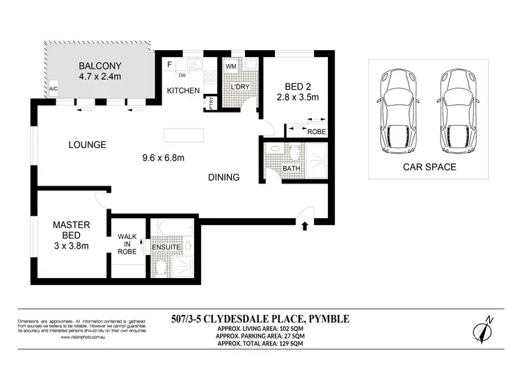 Floorplan of Homely apartment listing, 507/3-5 Clydesdale Place, Pymble NSW 2073