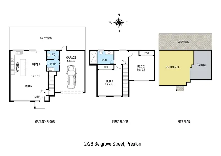 Floorplan of Homely townhouse listing, 2/28 Belgrove Street, Preston VIC 3072