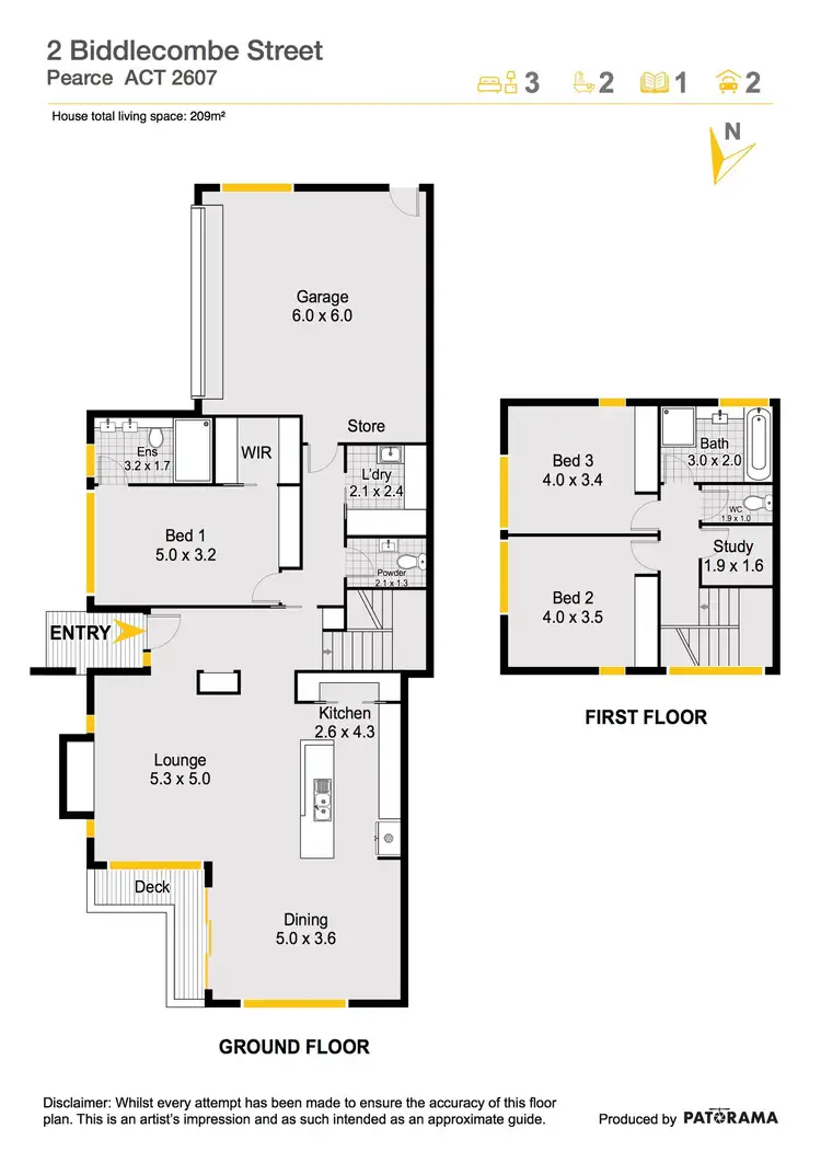 Floorplan of Homely house listing, 2 Biddlecombe Street, Pearce ACT 2607