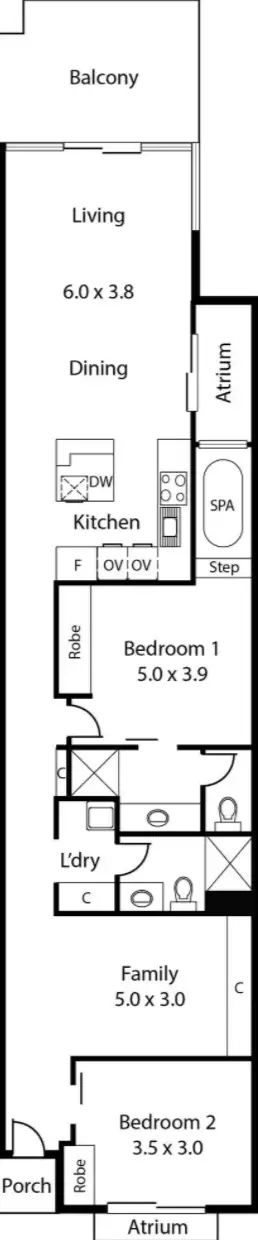 Floorplan of Homely apartment listing, 203/356 Seaview Road, Henley Beach SA 5022