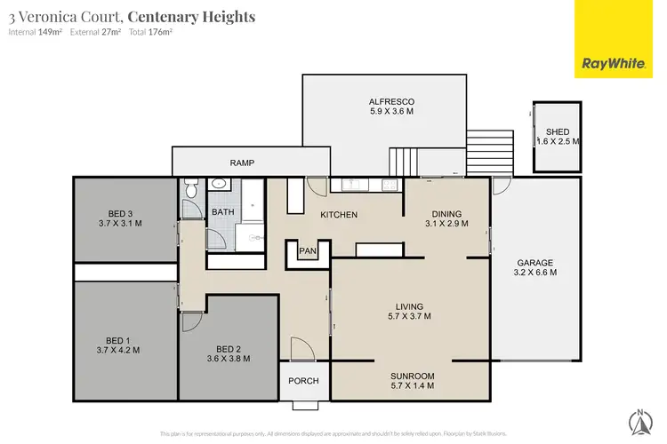 Floorplan of Homely house listing, 3 Veronica Court, Centenary Heights QLD 4350