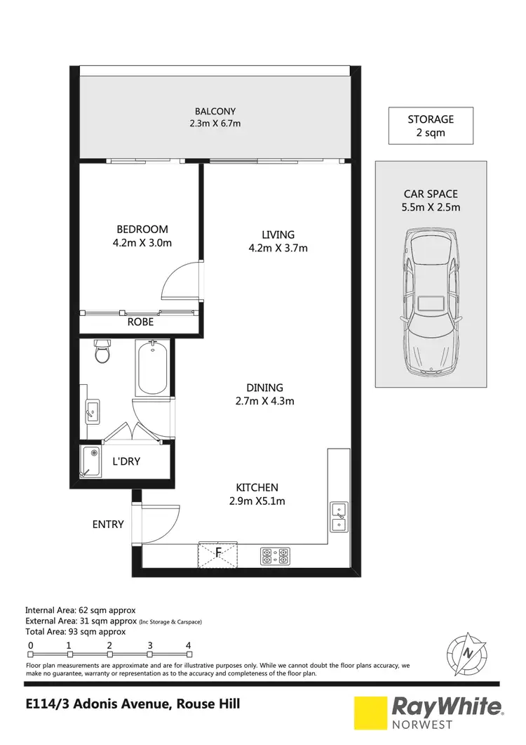 Floorplan of Homely apartment listing, E114/3 Adonis Avenue, Rouse Hill NSW 2155