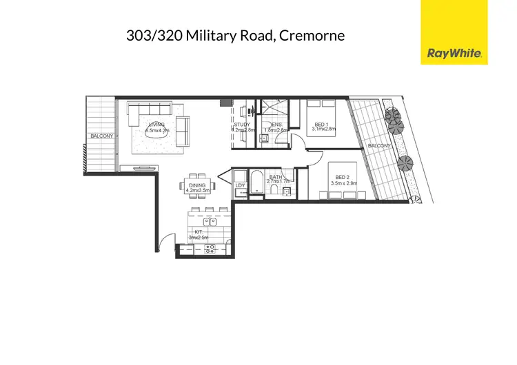 Floorplan of Homely apartment listing, 303/320 Military Road, Cremorne NSW 2090