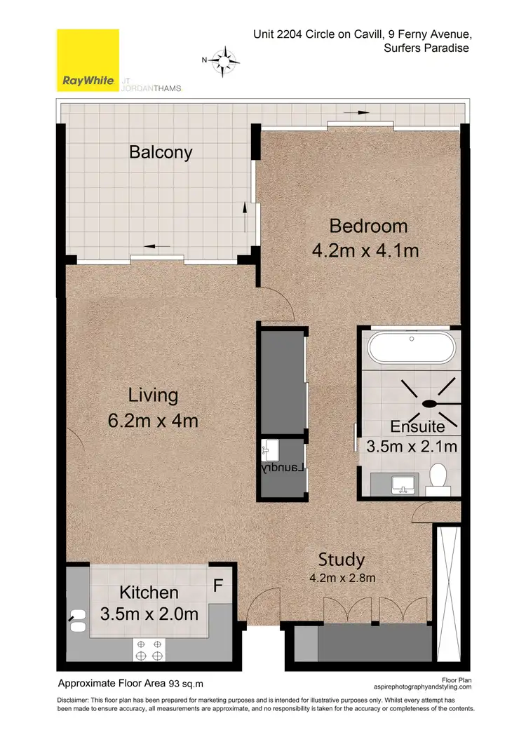 Floorplan of Homely apartment listing, 2204/9 Ferny Avenue, Surfers Paradise QLD 4217