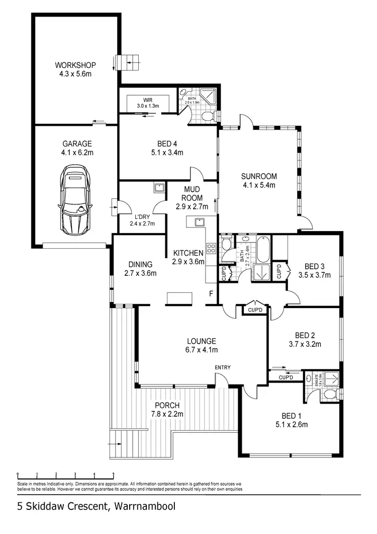 Floorplan of Homely house listing, 5 Skiddaw Crescent, Warrnambool VIC 3280