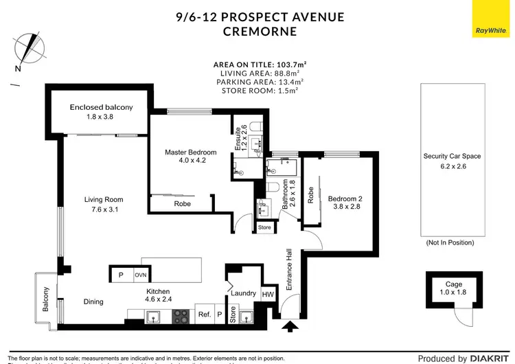 Floorplan of Homely apartment listing, 9/6-12 Prospect Avenue, Cremorne NSW 2090