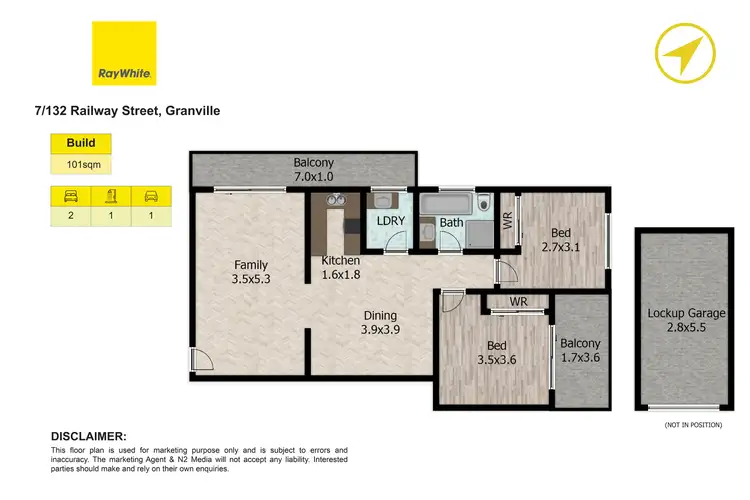 Floorplan of Homely unit listing, 7/132-134 Railway Street, Merrylands NSW 2160