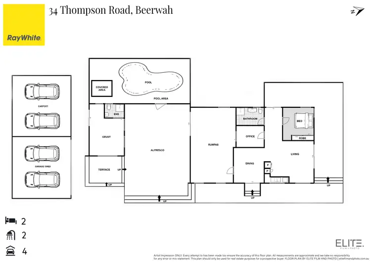 Floorplan of Homely rural property listing, 34 Thompson Road, Beerwah QLD 4519