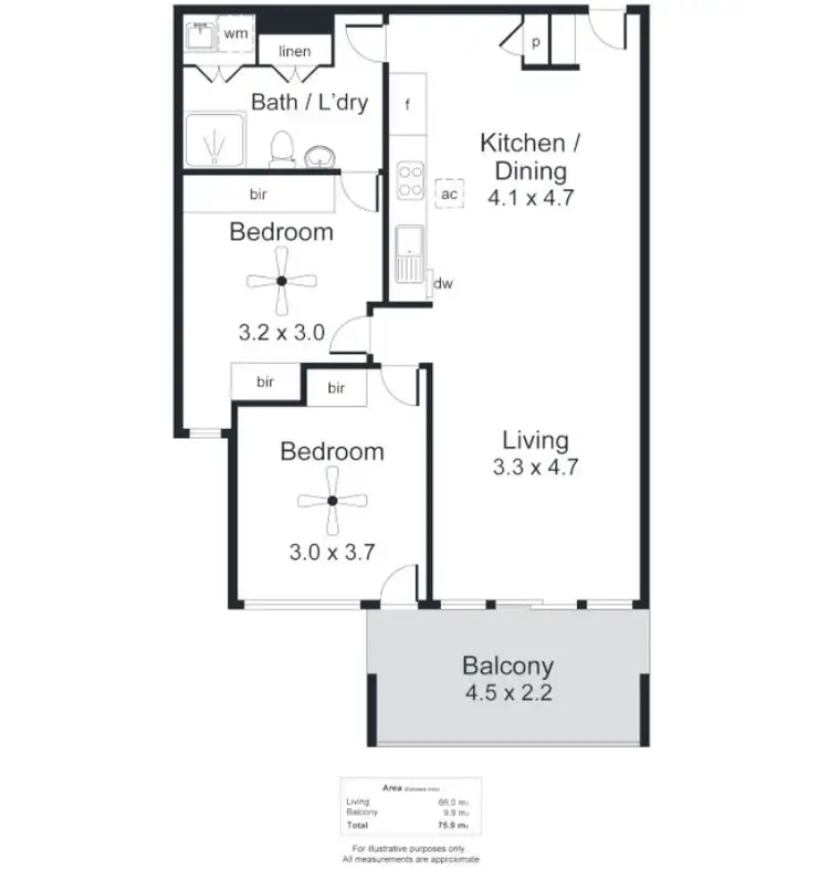 Floorplan of Homely apartment listing, 411/301 St Clair Avenue, St Clair SA 5011