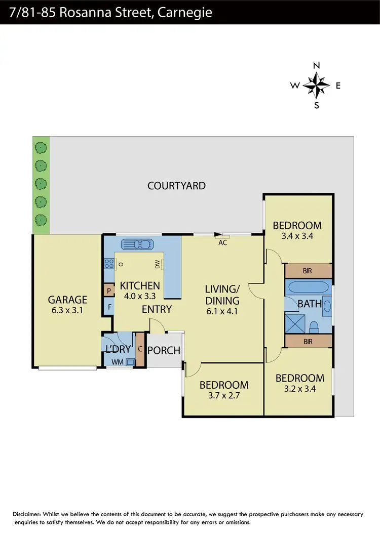 Floorplan of Homely unit listing, 7/81-85 Rosanna Street, Carnegie VIC 3163