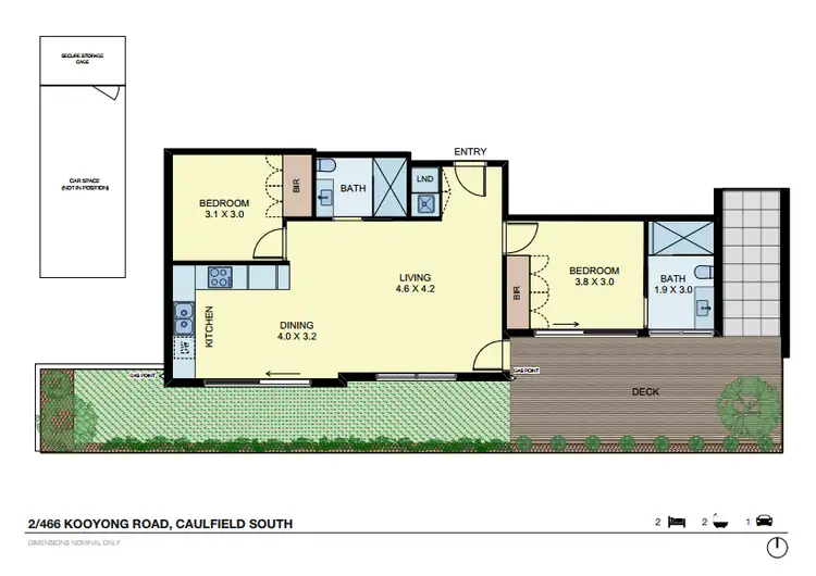 Floorplan of Homely apartment listing, 2/466 Kooyong Road, Caulfield South VIC 3162