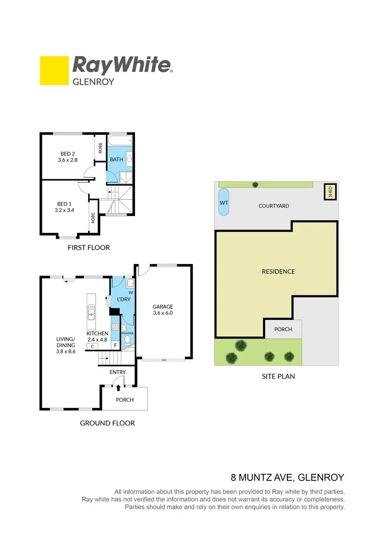Floorplan of Homely townhouse listing, 8 Muntz Avenue, Glenroy VIC 3046