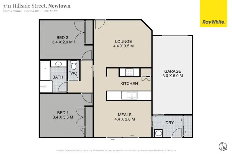 Floorplan of Homely unit listing, 3/11 Hillside Street, Newtown QLD 4350