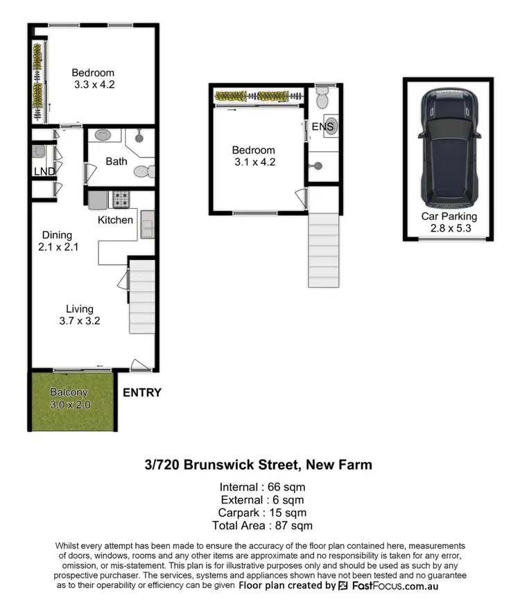 Floorplan of Homely apartment listing, 3/710 Brunswick Street, New Farm QLD 4005