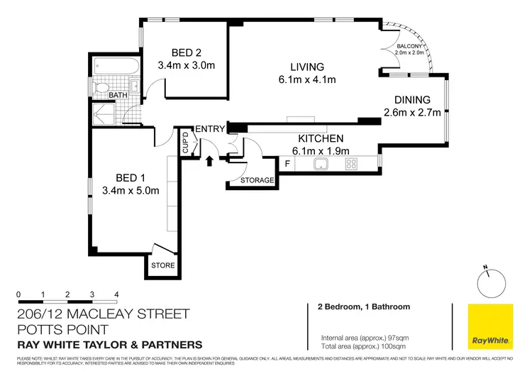 Floorplan of Homely apartment listing, 206/12 Macleay Street, Potts Point NSW 2011
