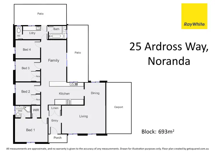 Floorplan of Homely house listing, 25 Ardross Way, Noranda WA 6062