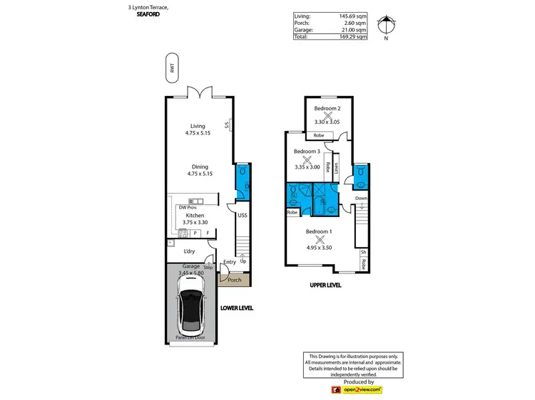 Floorplan of Homely townhouse listing, 3 Lynton Terrace, Seaford SA 5169
