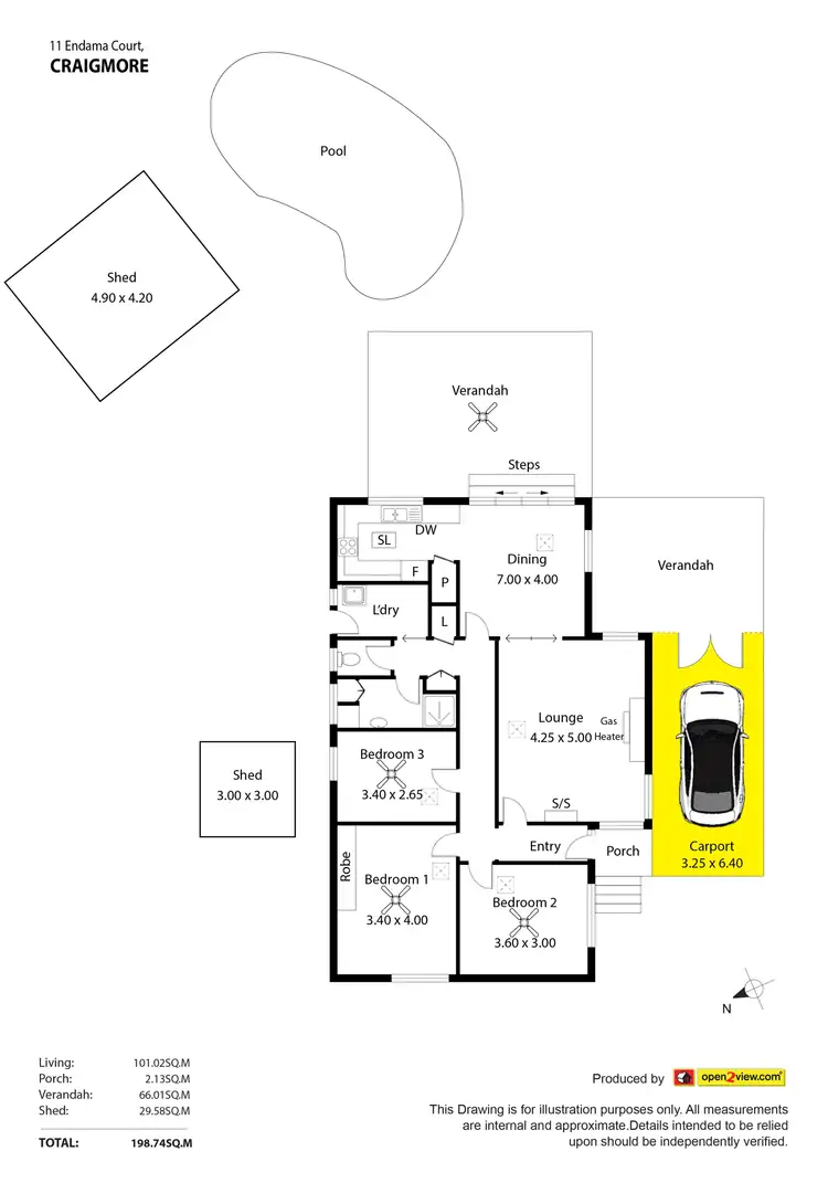 Floorplan of Homely house listing, 11 Endama Court, Craigmore SA 5114