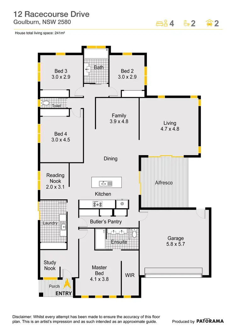 Floorplan of Homely house listing, 12 Racecourse Drive, Goulburn NSW 2580