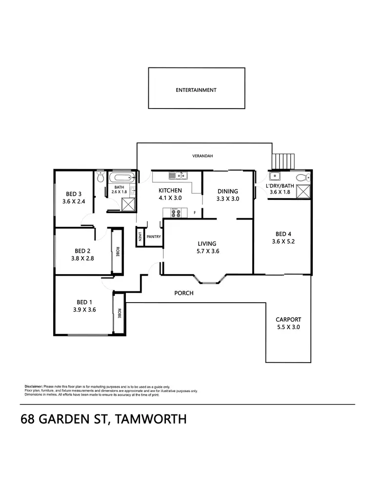 Floorplan of Homely house listing, 68 Garden Street, Tamworth NSW 2340