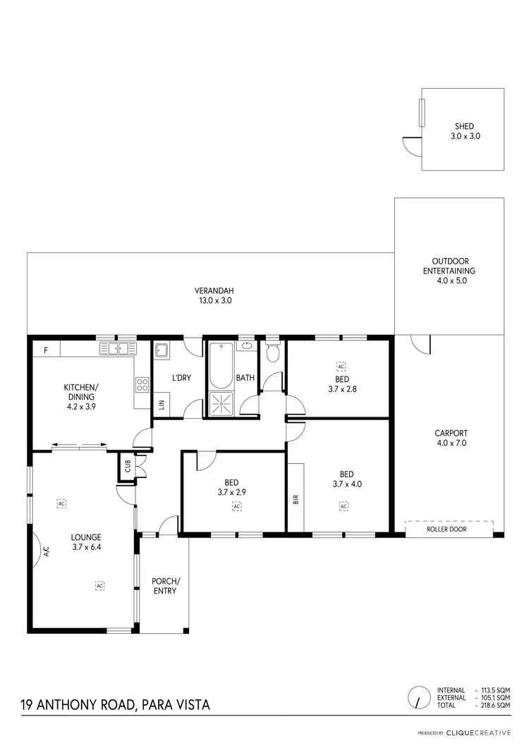 Floorplan of Homely house listing, 19 Anthony Road, Para Vista SA 5093