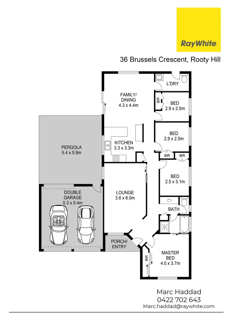 Floorplan of Homely house listing, 36 Brussels Crescent, Rooty Hill NSW 2766